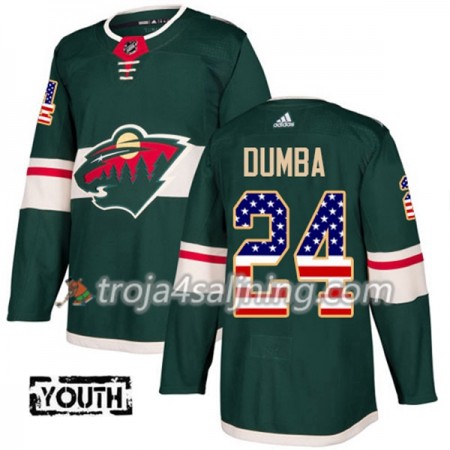 Minnesota Wild tröja Matt Dumba 24 Adidas 2017-2018 Grön USA Flag Fashion Authentic - NHL Tröjor Barn